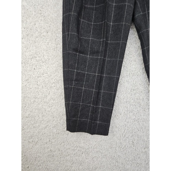 Vintage Liz Claiborne Windowpane Plaid Wool Pants Petites Size 10 Made USA Black - Picture 9 of 13